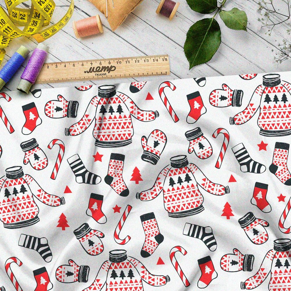 Ткань муслин леденцы и зимняя вязаная одежда