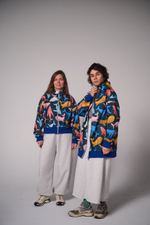 Худи на молнии укороченная с начесом, «Киты»