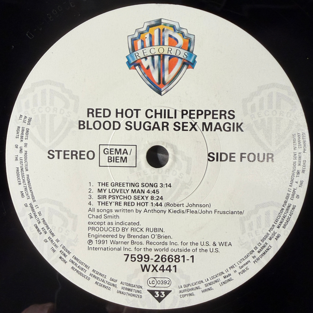 Red Hot Chili Peppers ‎– Blood Sugar Sex Magik 2LP (германия 1991г.)