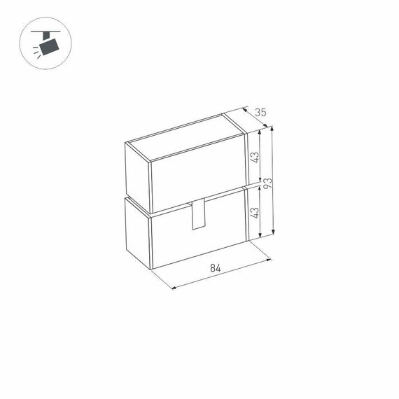 Трековый светодиодный светильник для магнитного шинопровода Arlight Mag-Laser-Fold-45-S84-3W Day4000 027626