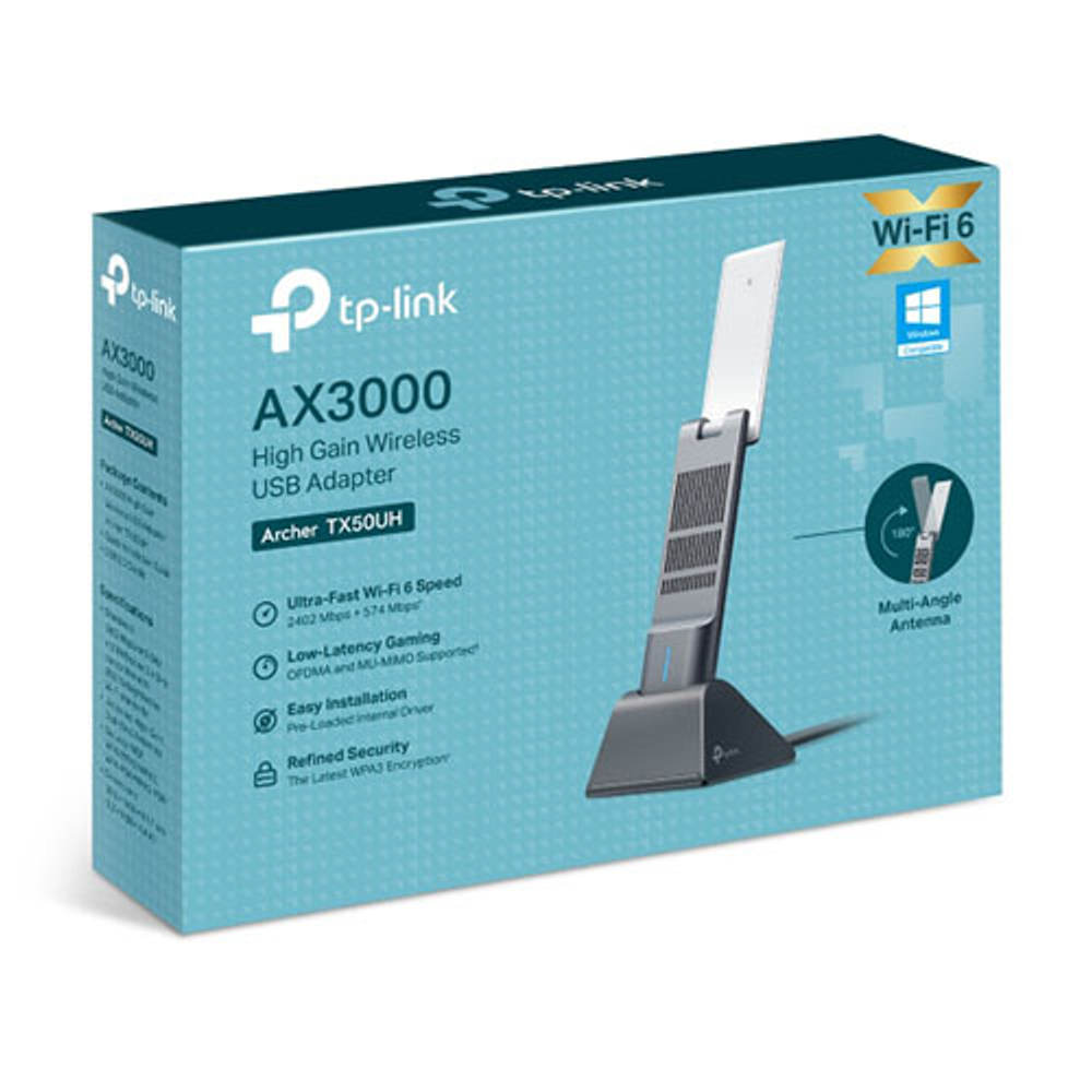 TP-Link Archer TX50UH Двухдиапазонный USB-адаптер высокого усиления Wi-Fi AX3000