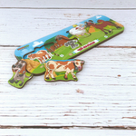 Рамка-вкладыш двойная «Чей малыш?» корова-собака-овца-лошадь