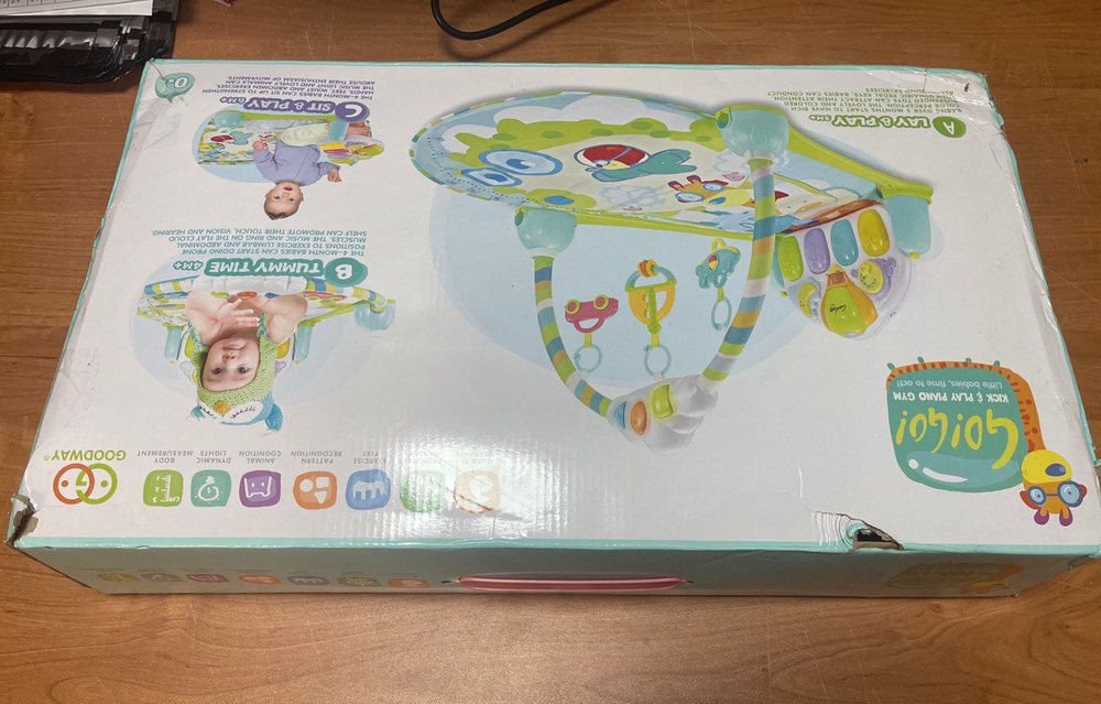 Игровой развивающий коврик для малышей Small Garden арт. 8869B, голубой