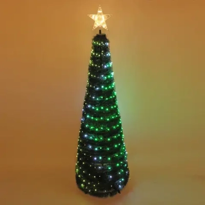 Елка с гирляндой «Ёлка» в1,8 м, d-0,6 м 17 линий 272 лампы LED, зелен. пров, более 8 реж,IP-20, RGB