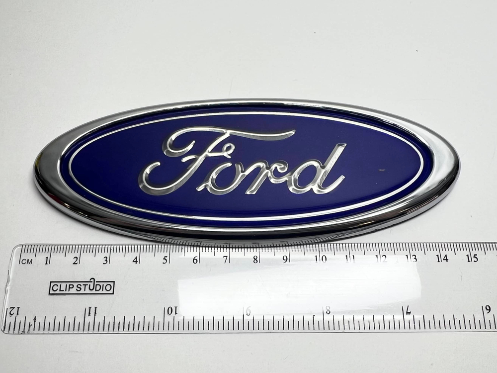 HH-092 / Логотип (шильдик, надпись, эмблема) "Ford" 15 см для крышки багажника / решетки радиатора / капота (1 шт.)