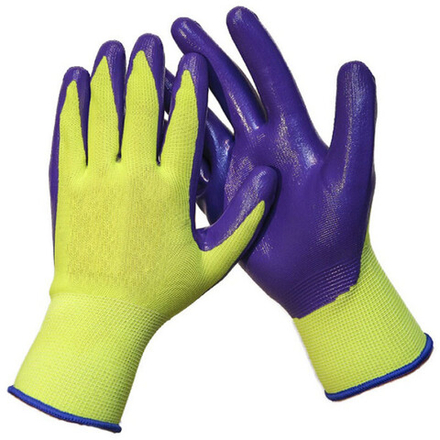 Перчатки нитриловые GEPRO обливные желто-голубые 43гр.(12пар)