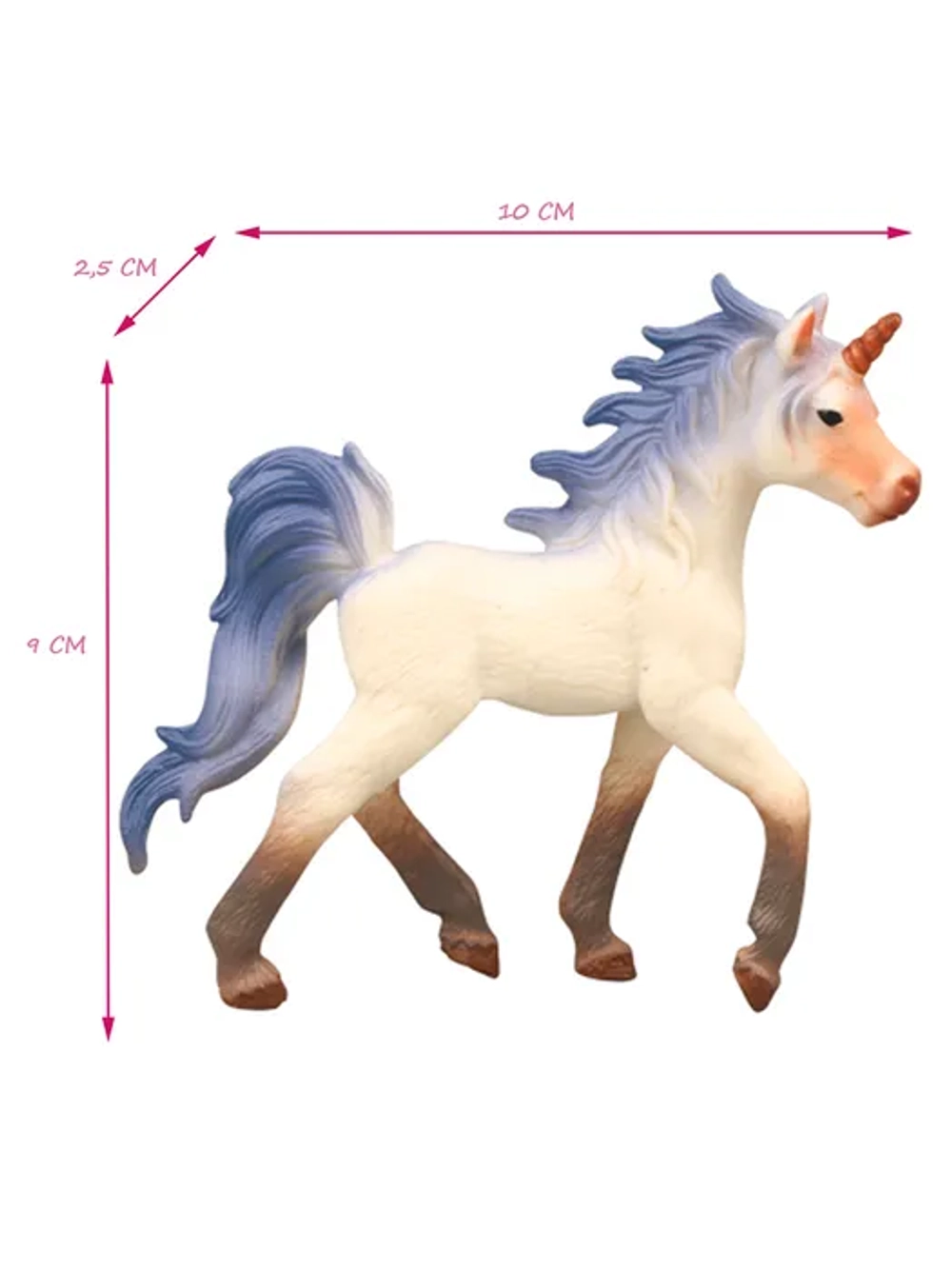 Набор фигурок животных Мир фэнтези Семья белых единорогов с синей гривой 2 шт