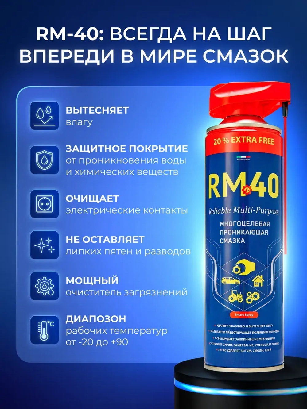 Смазка проникающая многоцелевая RM-40 аналог WD-40 300 мл
