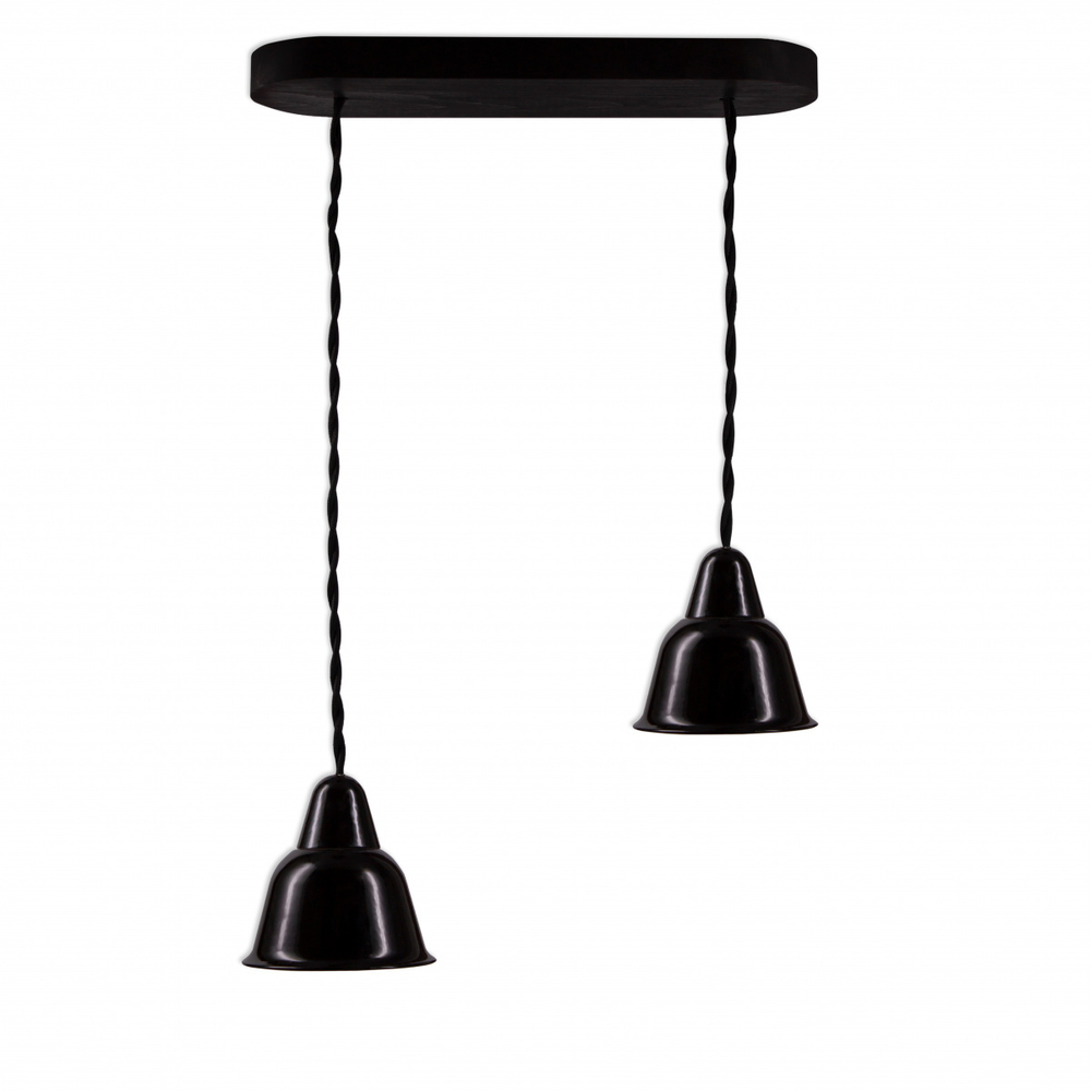 Светильник Кампана, на витом проводе (цвет черный), 2 плафона, черный 73/119 BS1-12-0303/73/119