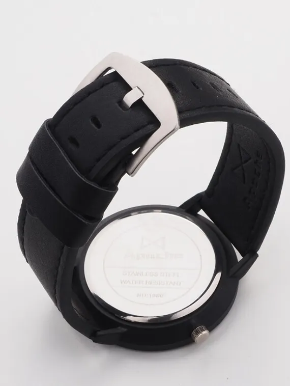 Часы наручные мужские "Арес", d=4.5 см, чёрный ремешок