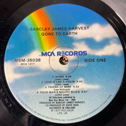 Винтажная виниловая пластинка LP Barclay James Harvest Gone To Earth (USA 1980)