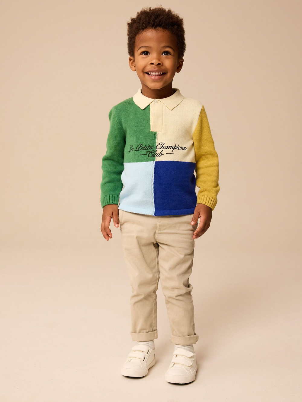 Поло с длинным рукавом для мальчика Next E27-763, Молочный, Зеленый