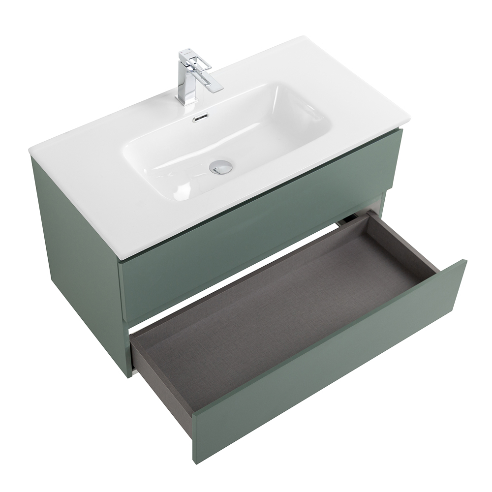 Тумба с раковиной подвесная BelBagno KRAFT-800-2C-SO-VO Еловый матовый, раковина белая BB800ETL