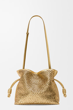 Loewe Средняя сумка-клатч Flamenco из ламинированной овечьей кожи, золотой
