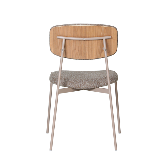 Стул Doe без подлокотников коричневый бежевые ножки