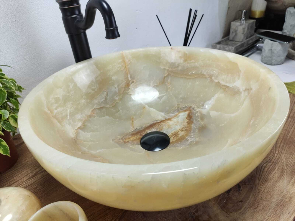 Раковина из оникса Bowl Yellow Premium BO-60910 45*45*17