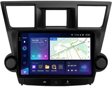 Магнитола для Toyota Highlander 2 2007-2013 XU40 - Teyes CC3-2K QLed Android 10, ТОП процессор, SIM-слот, CarPlay (крутилки активные)