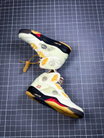 OW X AIR JORDAN 5 WHITE/FIRE RED/YELLOW