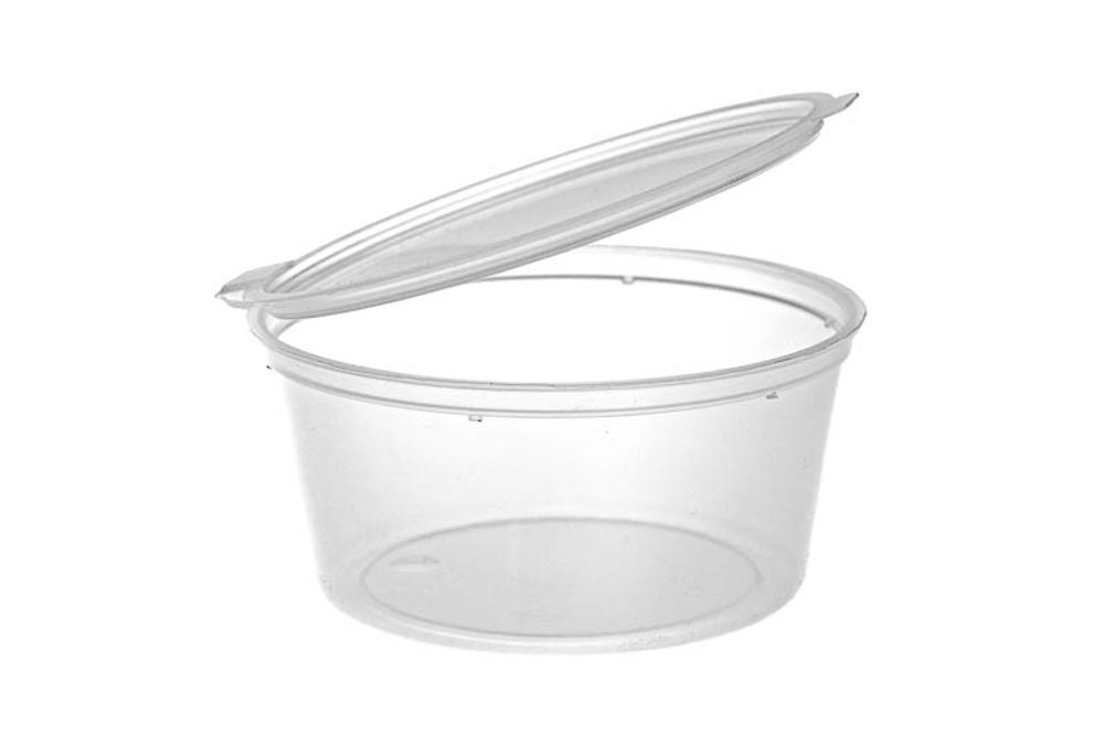 Соусник 80мл с крышкой D 70мм пластик прозрачный