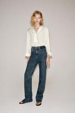 ZARA РУБАШКА ИЗ 100% ШЕЛКА — ZW COLLECTION, ЭКРЮ