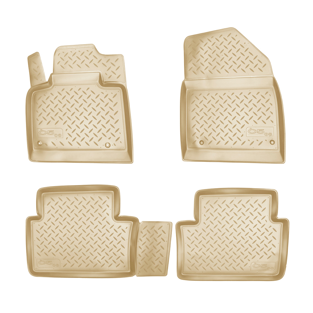 Ковры в салон Norplast/Unidec для Citroen C5 в кузове X7 (2008-)Полиуретан,Бежевый, арт.NPL-Po-14-17-B