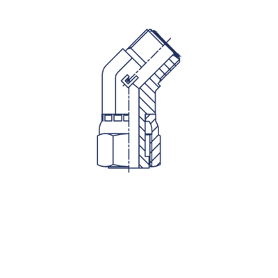 Соединение FN45 D08-10 ORFS 11/16 (обжатая гайка)