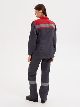 Костюм женский "Нова" брюки (т.серый/красный)