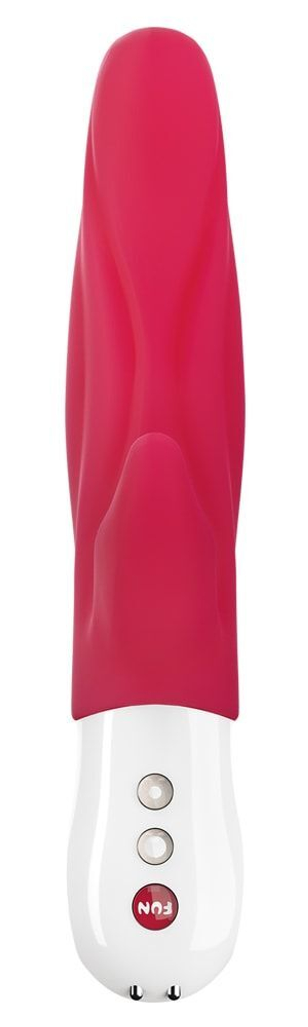 Красный вибратор с клиторальным отростком Lady Bi - 22,1 см. (Цвет: красный)