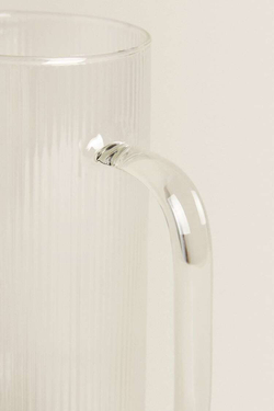 ZARA HOME КУВШИН ИЗ БОРОСИЛИКАТНОГО СТЕКЛА С ЛИНЕЙНЫМ ДИЗАЙНОМ, БЕЛЫЙ