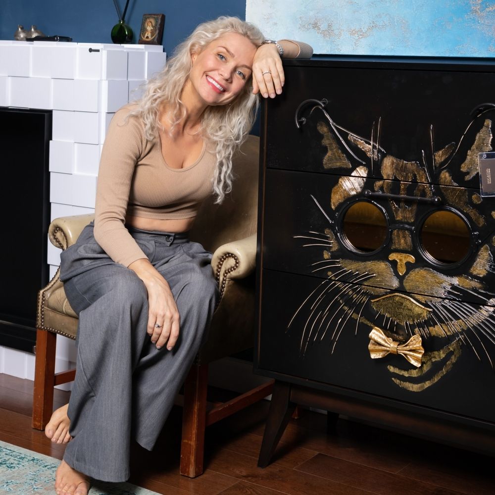 Комод Кот Саймон с 3 ящиками Каштан