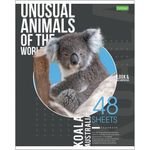 Тетрадь А5 48 л. HATBER-ECO, скоба, клетка, обложка картон, "Animals", 48Т5C1