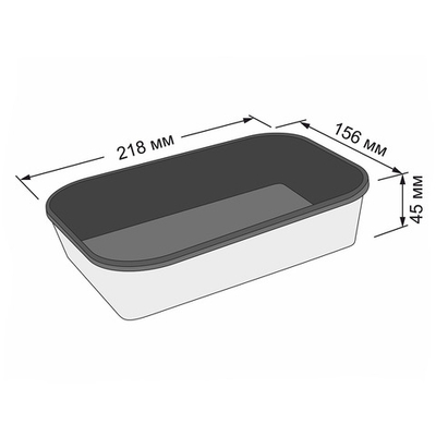 Контейнер бумажный Ant101 BlackWood 1000 мл (218х156х45мм) 1/210