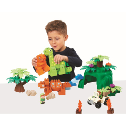 Ecoiffier Abrick - набор динозавров Dino Land + 2 фигурки + 1 автомобиль 2995 / артикул   2995  / GTIN 3280250029953