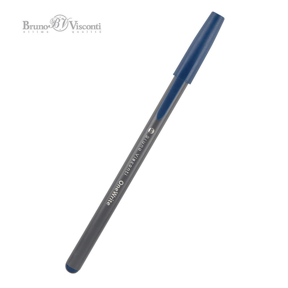 Ручка "OneWrite Grey" шариковая 1.0 мм, синяя (Bruno Visconti)