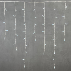 Светодиодная бахрома с колпачком 3,2*0,9 м., 168 белых LED ламп, каучуковый белый провод, LTC (LL168-8-2W)