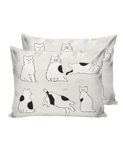 Постельное белье Сказка "Котики на сером" 1,5-сп Наволочка 50х70 см 1 шт Простынь 150х215 см Пододеяльник 145х215 см, перкаль