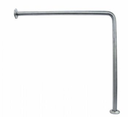 Поручень под углом 90 ⁰  Nofer для людей с ограниченными возможностями с настенным и  напольным точками опоры, глянцевый 15198.B схема