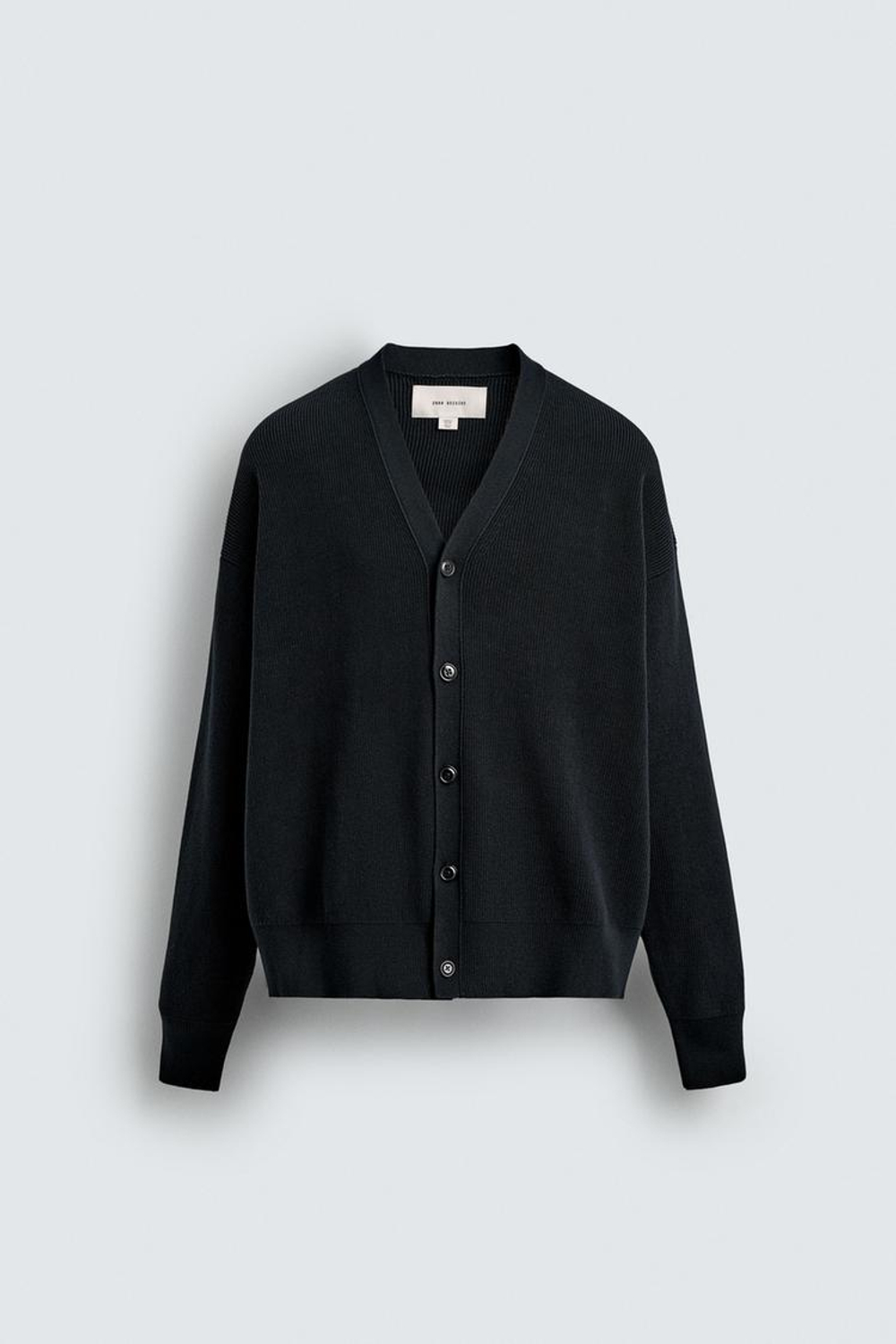 ZARA КАРДИГАН КЛАССИЧЕСКОГО КРОЯ ИЗ ХЛОПКА, МОРСКОЙ ТЕМНО-СИНИЙ