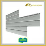 Сайдинг металлический L -Брус ХL Полиэстр 0.45мм - RALL 9006 Белый алюминий  (Заказ)