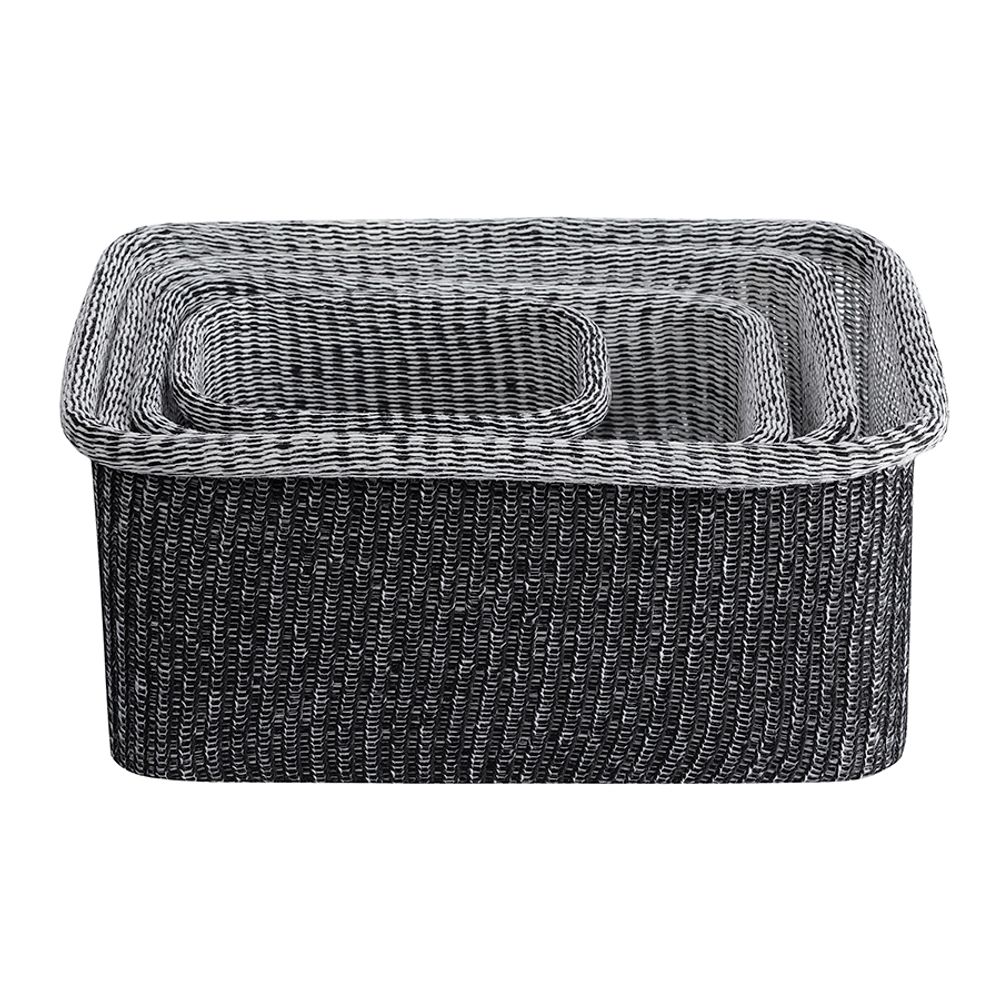 Набор из 4-х корзин для хранения Sustainable collection, черный