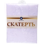 Скатерть 148*180 см «Классика», цветы, цвет белый