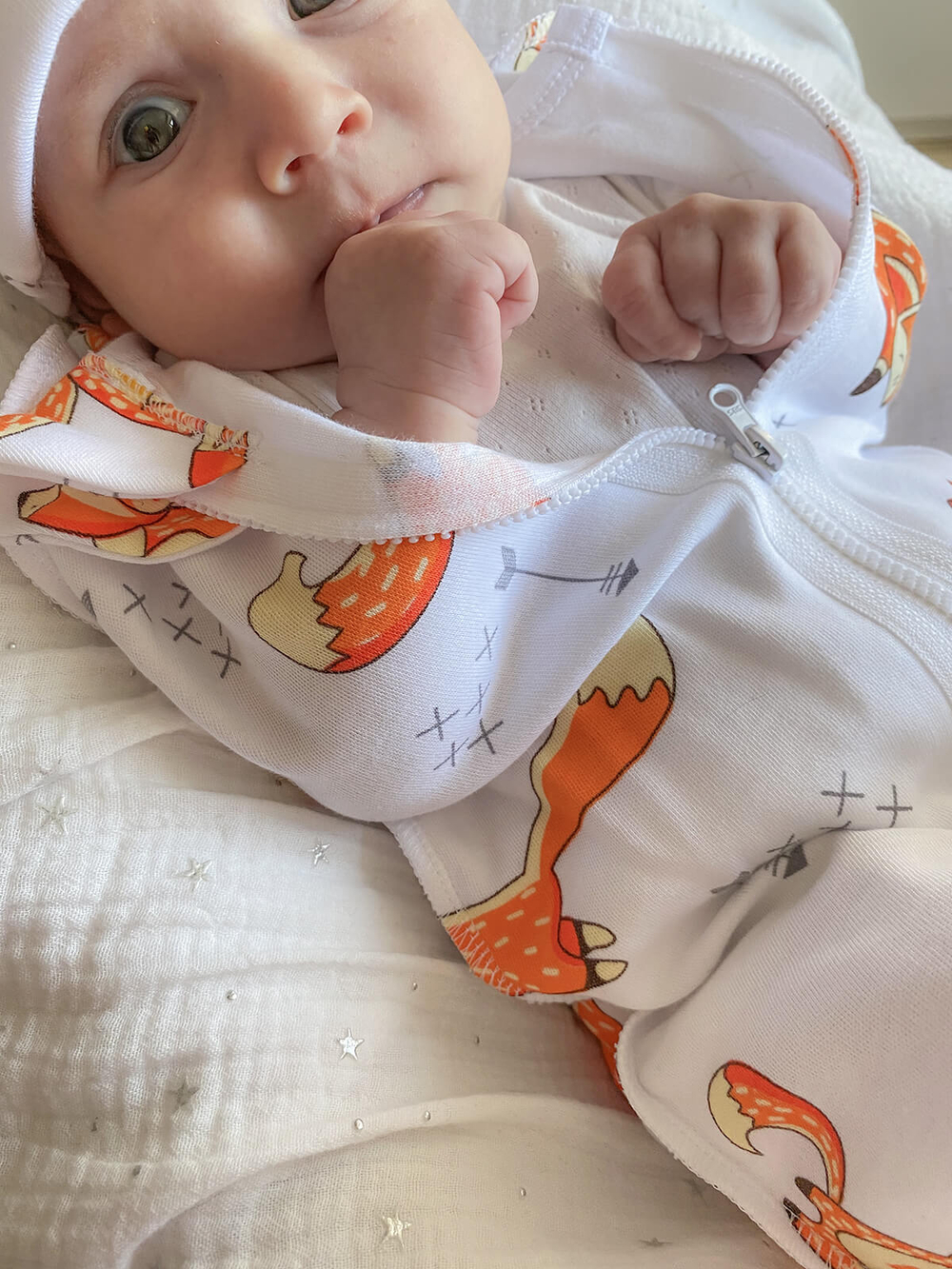 Пелёнка-кокон Mjölk Лисички, уценка