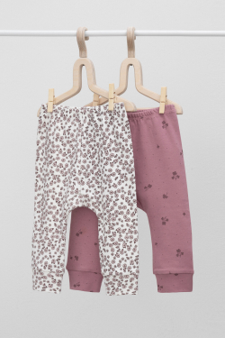 К 4718-2уп/роз.скандинавские цветы,клевер брюки для девочки