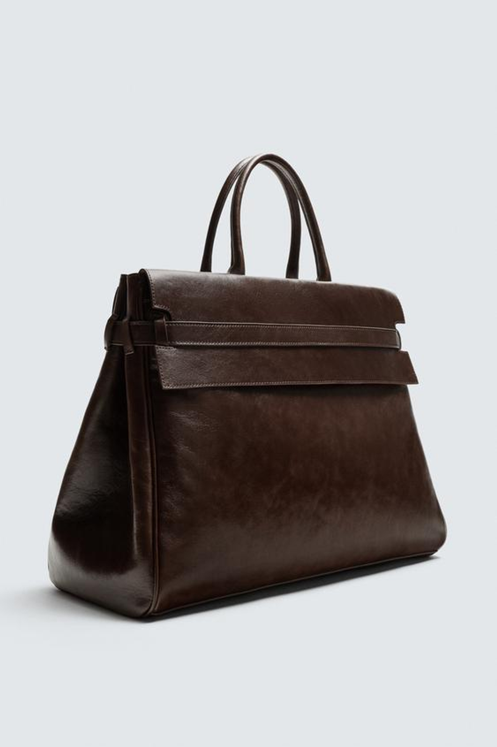 ZARA КОЖАНАЯ СУМКА, КОРИЧНЕВЫЙ