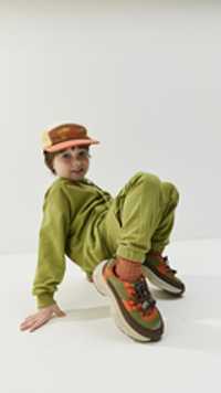 Кроссовки "Авокадо/Апельсин" с двойной шнуровкой