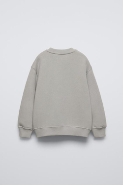 ZARA ТОЛСТОВКА С РЕЛЬЕФНЫМ УЗОРОМ «СЕРДЦЕ», СЕРЫЙ