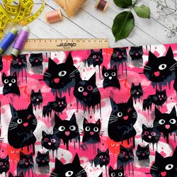 Ткань Барби забавные кошачьи мордочки