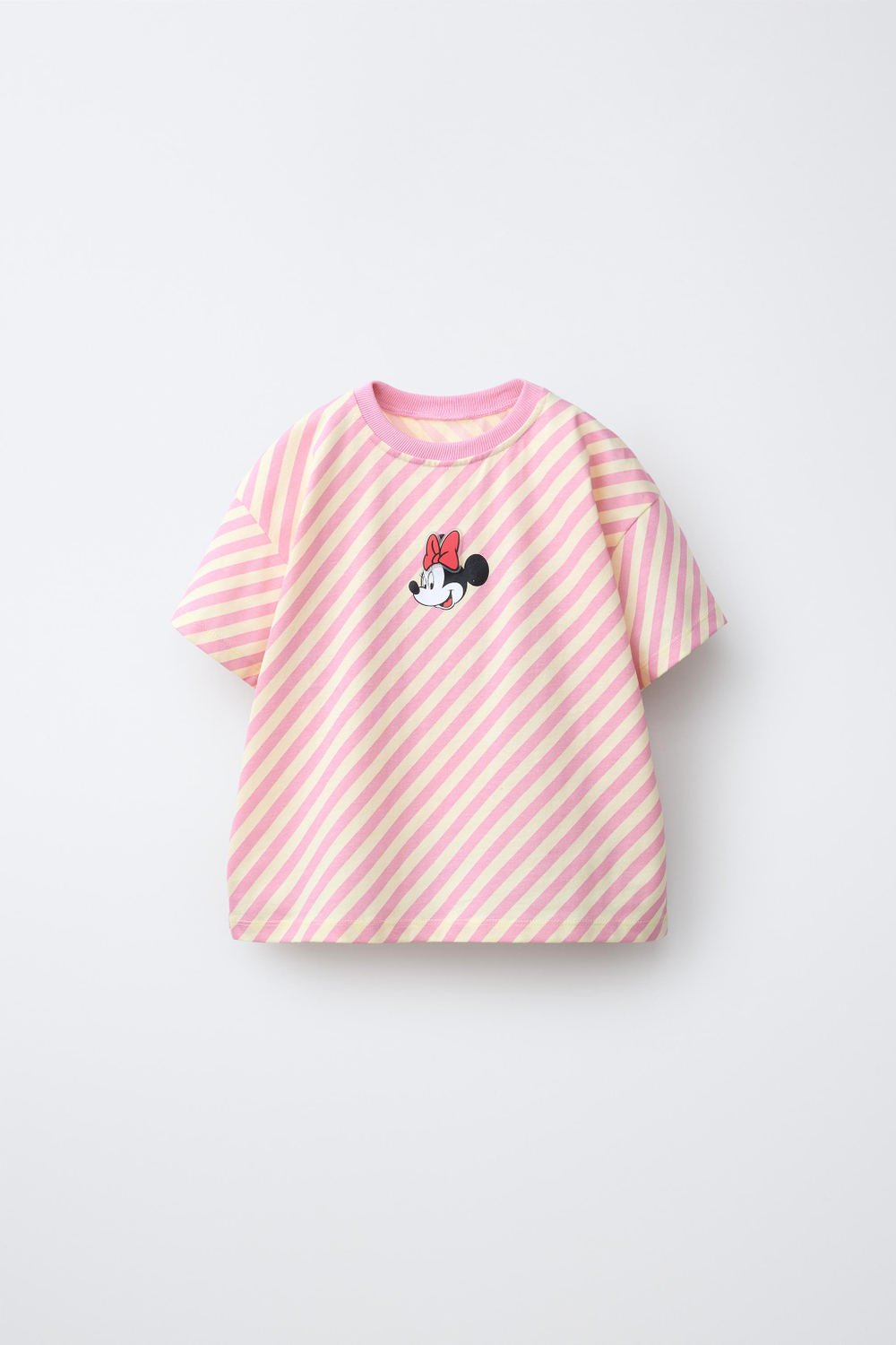 ZARA ФУТБОЛКА В ПОЛОСКУ С РЕЗИНОВОЙ НАШИВКОЙ MINNIE MOUSE © DISNEY, ПОЛОСКИ