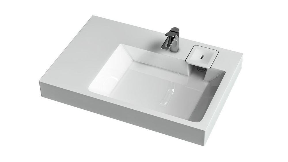 Раковина Афина V65D1 800 x 550 x 95 с кронш. и сиф. V65D001