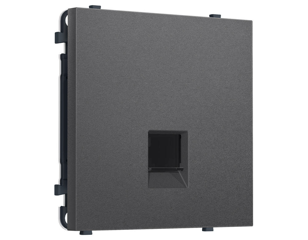 MS662010 Комплект механизма компьютерной розетки SIGMA Антрацит серый RJ-45 (8P8C) CAT6 с/ш QUANT PRO (SP6620, PR188)